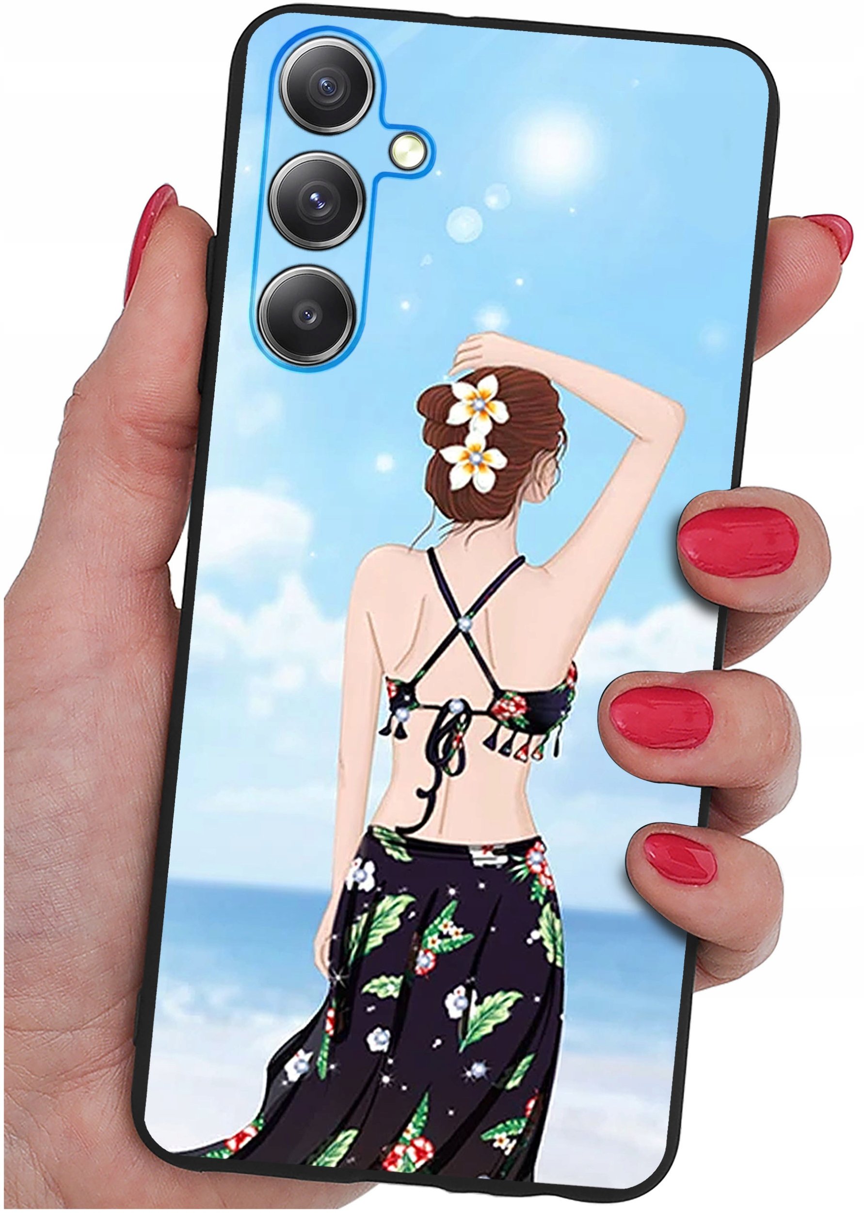 ETUI do Samsung Galaxy S24+ Plus WZORY |SILIKONOWE MATT CASE + SZKŁO 9H