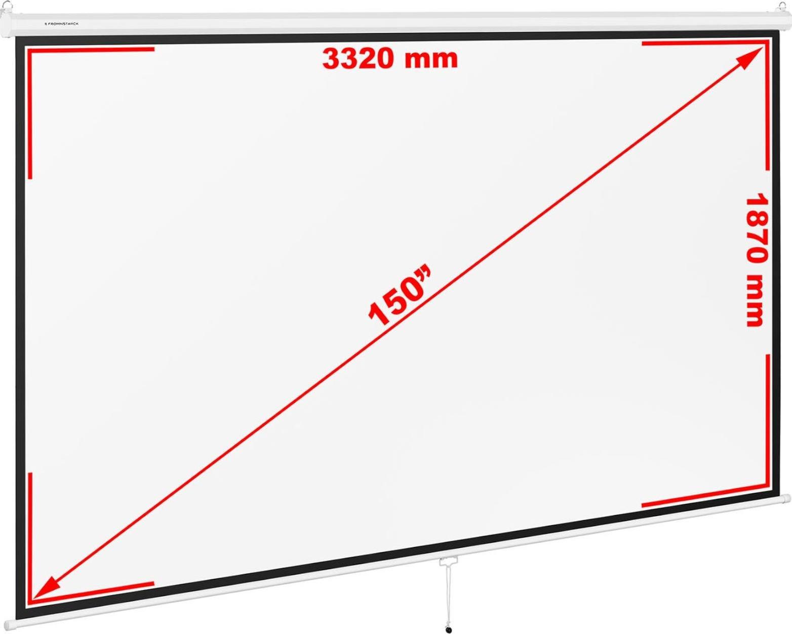 Ekran do projektora Fromm & Starck Ekran do projektora półautomatyczny ścienny sufitowy matowy biały 150'' 340x210 cm 16:9 Ekran do projektora półauto