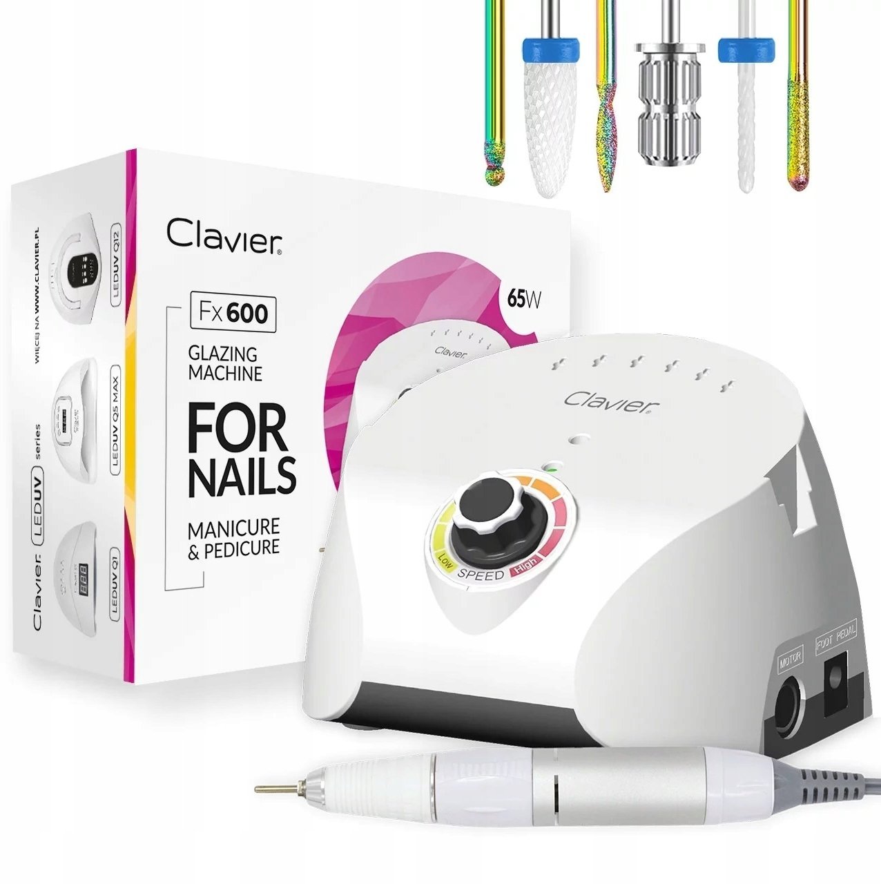 CLAVIER_Frezarka do paznokci 65W FX 600 White