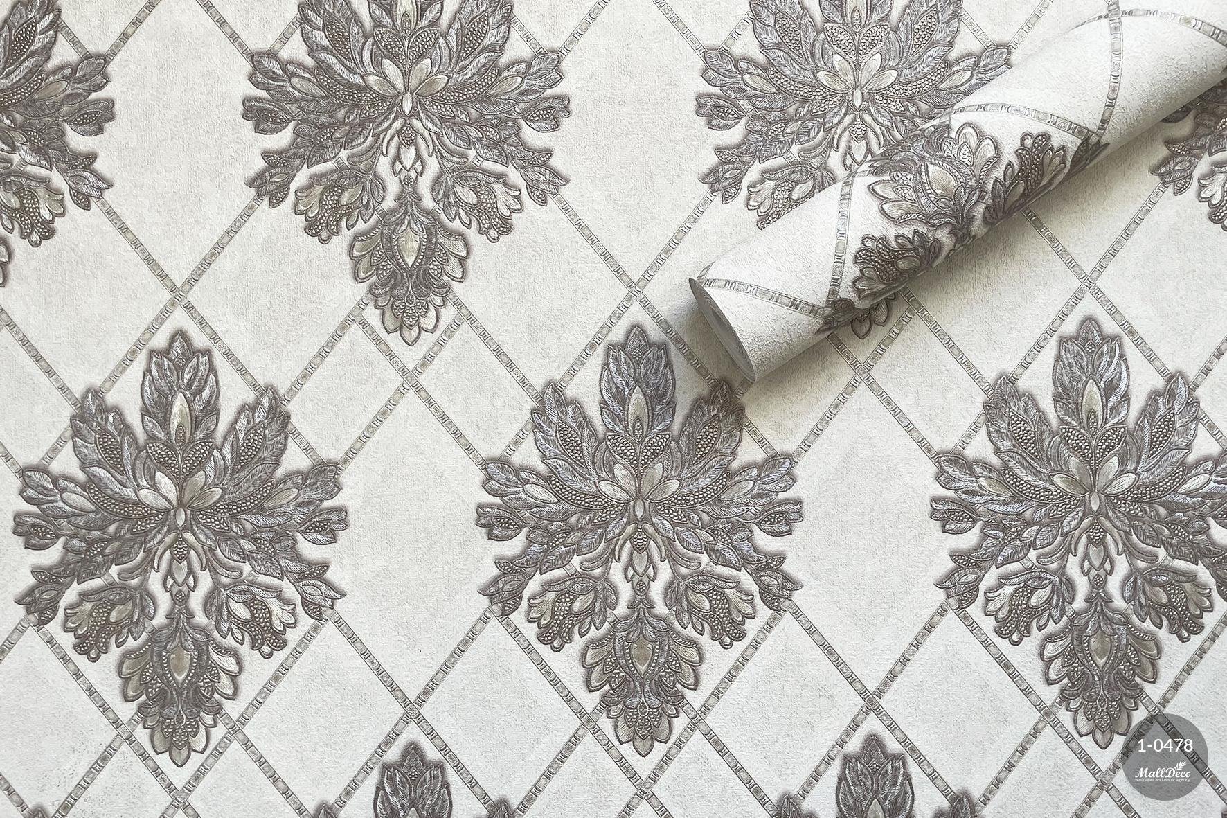 MallDeco TAPETA WINYLOWA MODEL DEKORACJI FLAVIO, JASNOBRĄZOWA