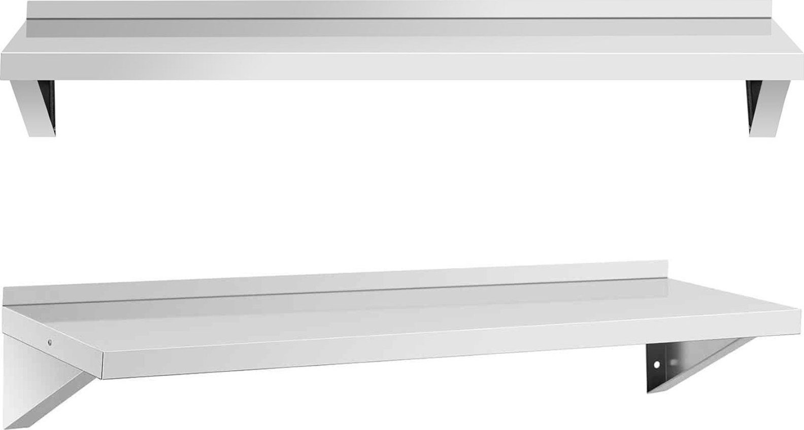 Royal Catering Półka ścienna wisząca kuchenna ze stali do 80 kg 120 x 40 cm Półka ścienna wisząca kuchenna ze stali do 80 kg 120 x 40 cm