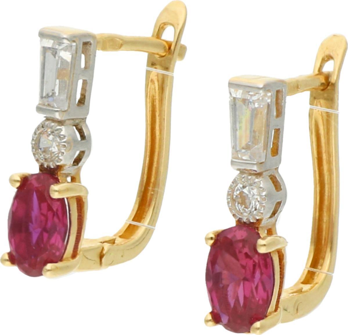 Rosanto Złote kolczyki z cyrkoniami na zapięciu angielskim 585 14k