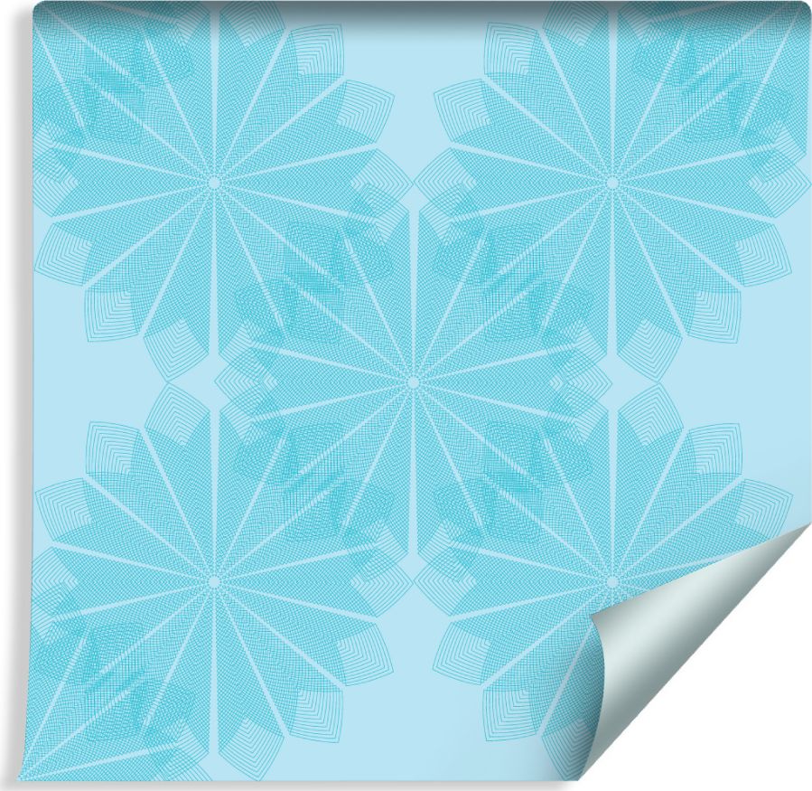 Muralo Tapeta Turkusowe Geometryczne Kwiaty