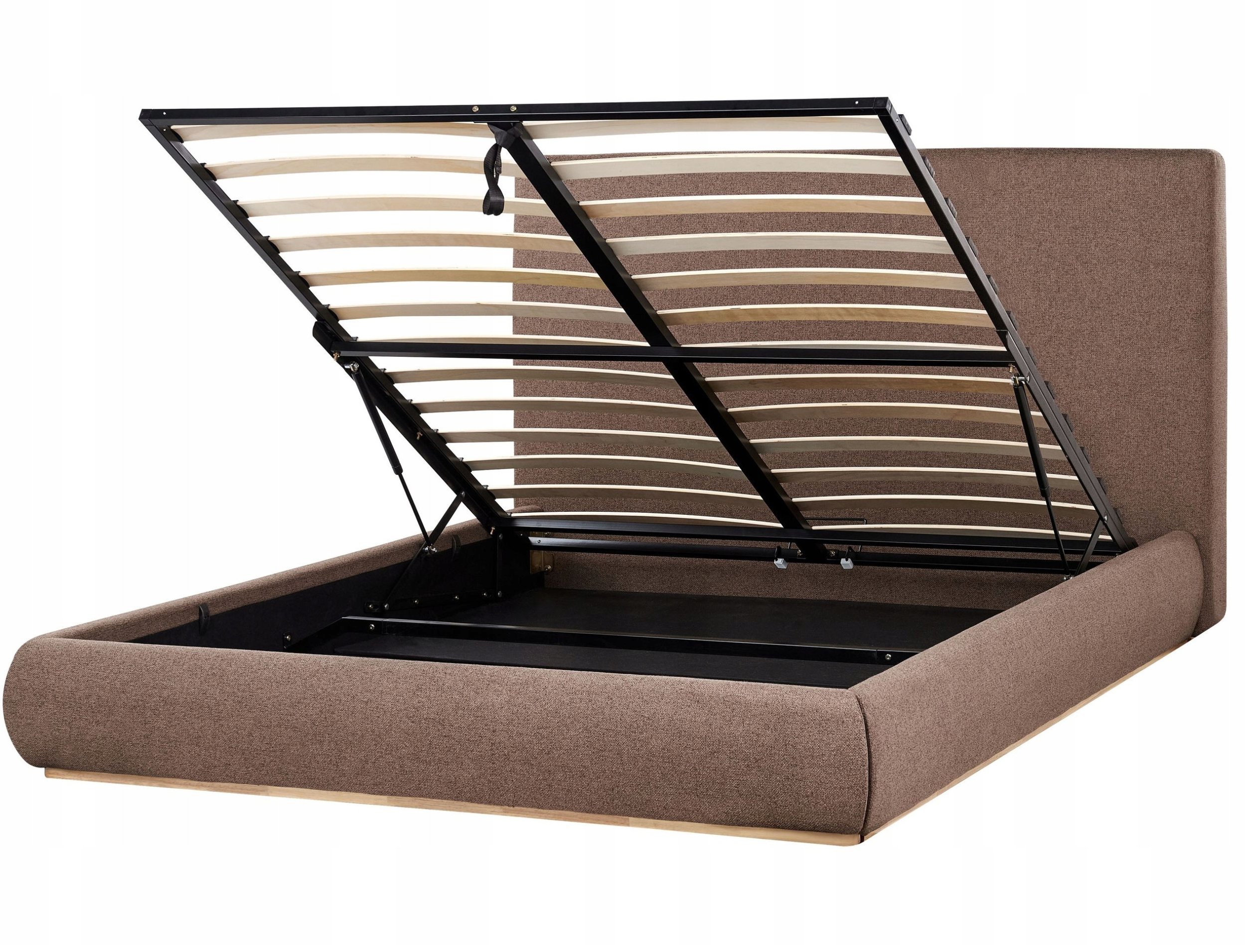 Łóżko z pojemnikiem CAMPAGNE 160 x 200 cm Ciemnobrązowy