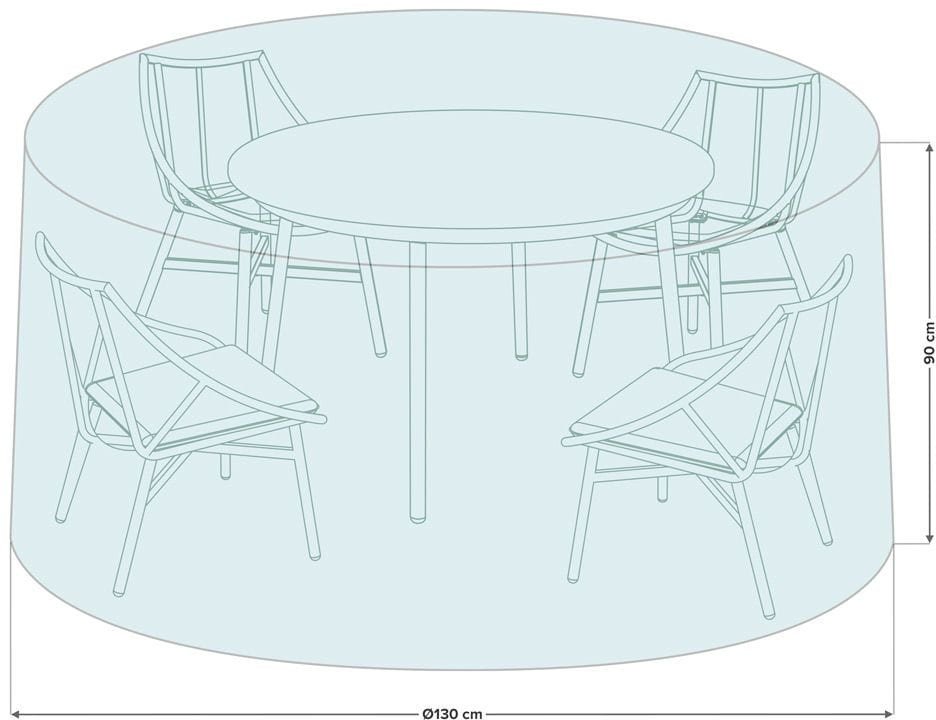 POKROWIEC NA MEBLE OGRODOWE JADALNIANE Z OKRĄGŁYM STOŁEM 130X90 CM