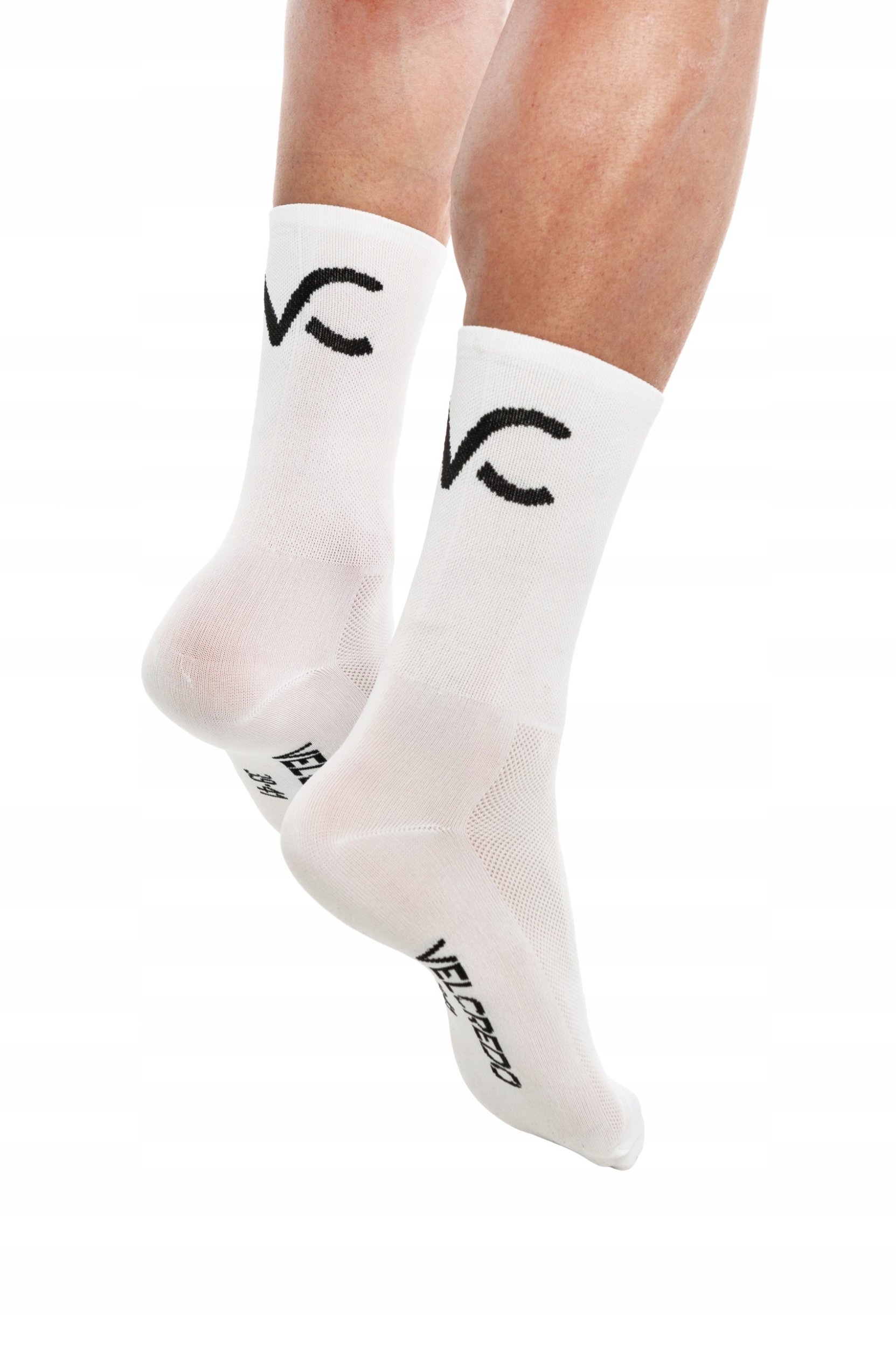 Velcredo Skarpetki kolarskie białe szybkoschnące