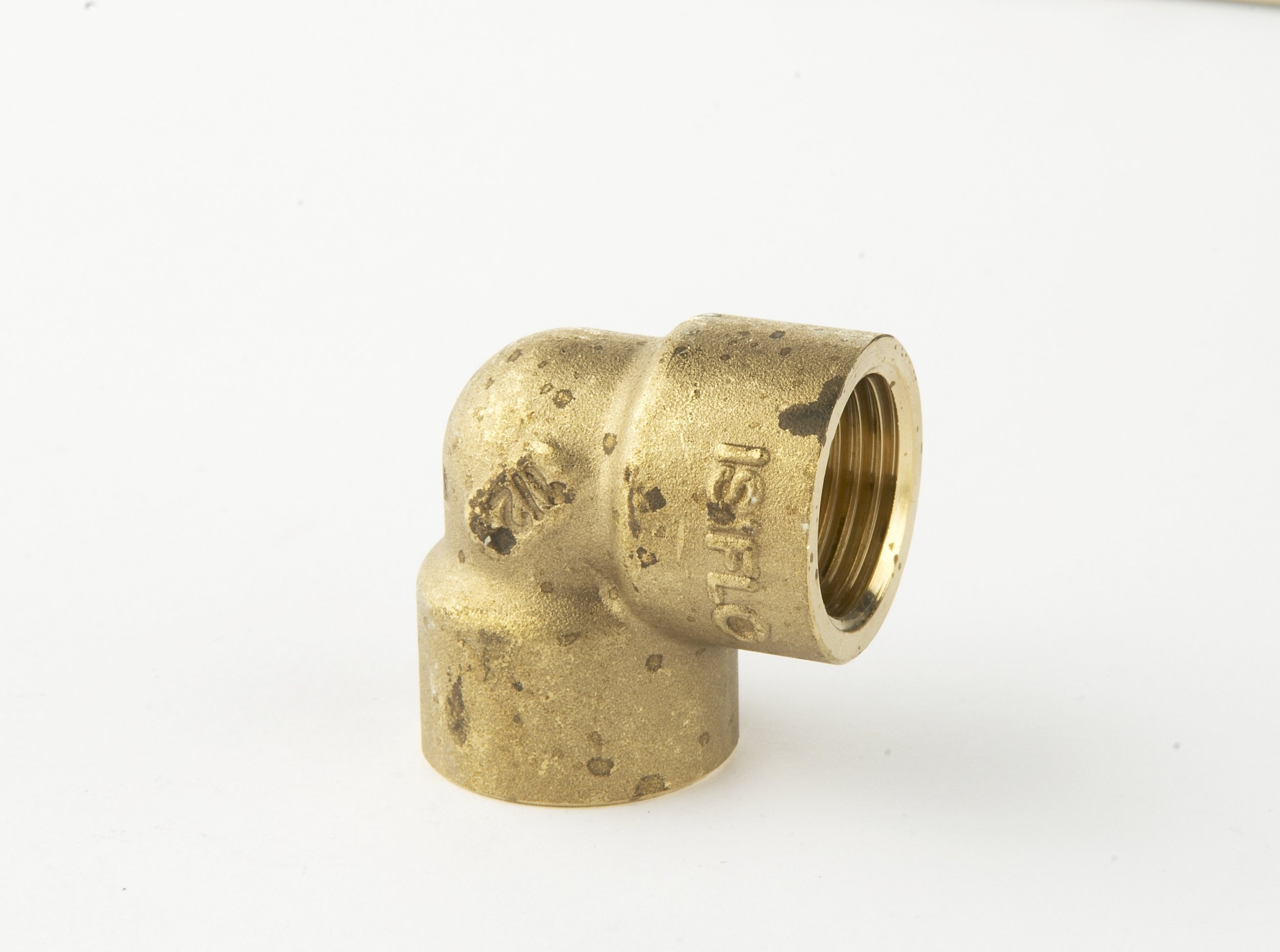 Vinkel messing 90° muffe/muffe 1 1/4"