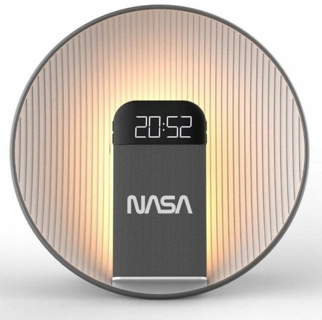 Głośnik Bluetooth Zegar Ładowarka Qi Lampa Led Biały Szum Alarm Nasa Spc600 / Nasa Spc600