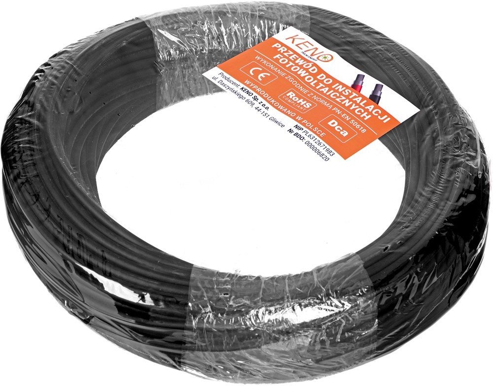Kabel solarny 4 mm /czarny / odcinek 50 m
