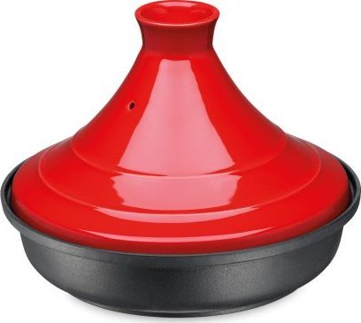 Hurtel Naczynie do tagine, 2,0 l, śred. 28 cm, emaliowane żeliwo/ceramika, czerwone / Spring