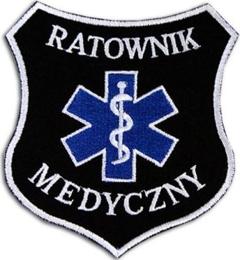 Polska Firma Emblemat RATOWNIK MEDYCZNY tarcza czarna