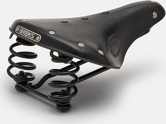 Brooks Siodełko BROOKS FLYER SHORT, Black, Steel Rail, Waga 800g, Linia Leather (NEW)