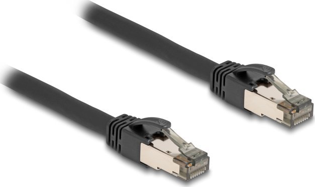 Delock DeLOCK RJ-45 network cable Cat.6a U/FTP ultra flexible (black, 5 meters, inner stainless steel jacket)