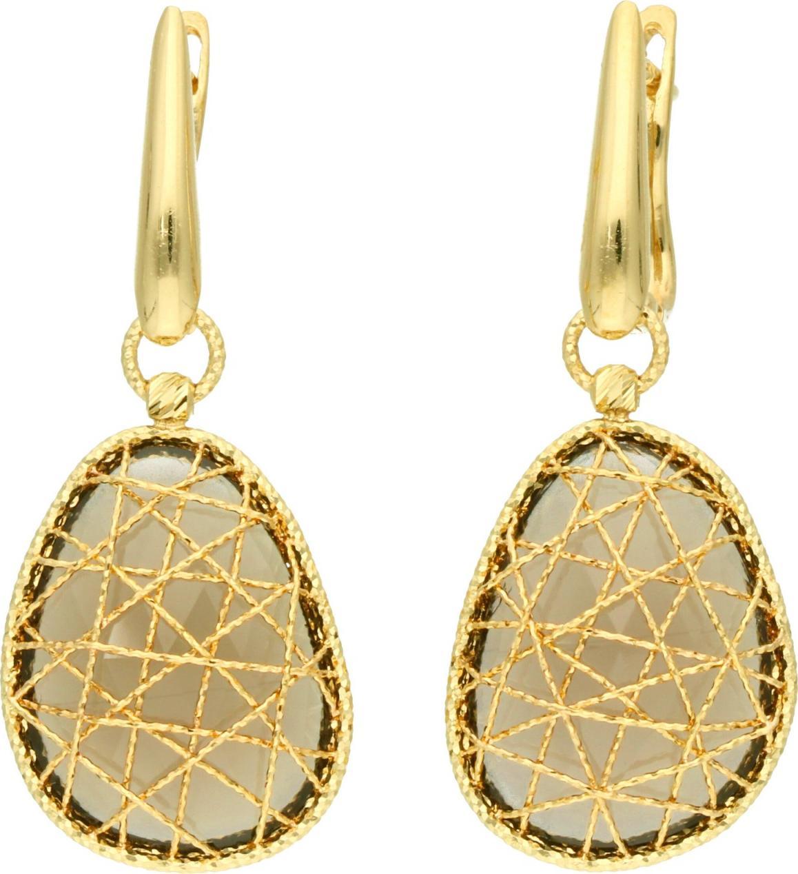 Rosanto Złote kolczyki z kwarcytem 585 14k