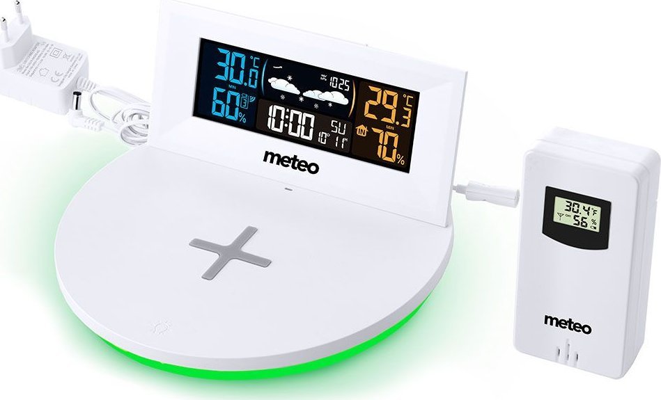 Stacja pogodowa Meteo Stacja pogodowa Meteo SP94 z szybką ładowarką indukcyjną