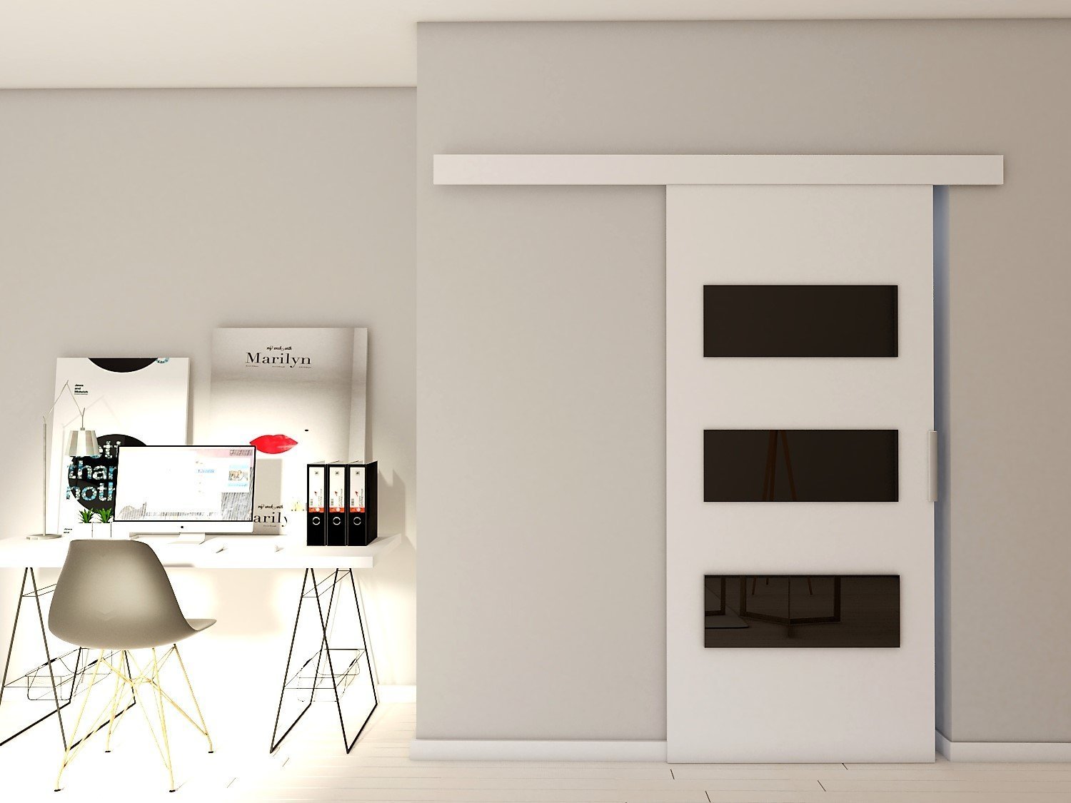 Drzwi Przesuwne Drzwi przesuwne E90 96x205 Białe