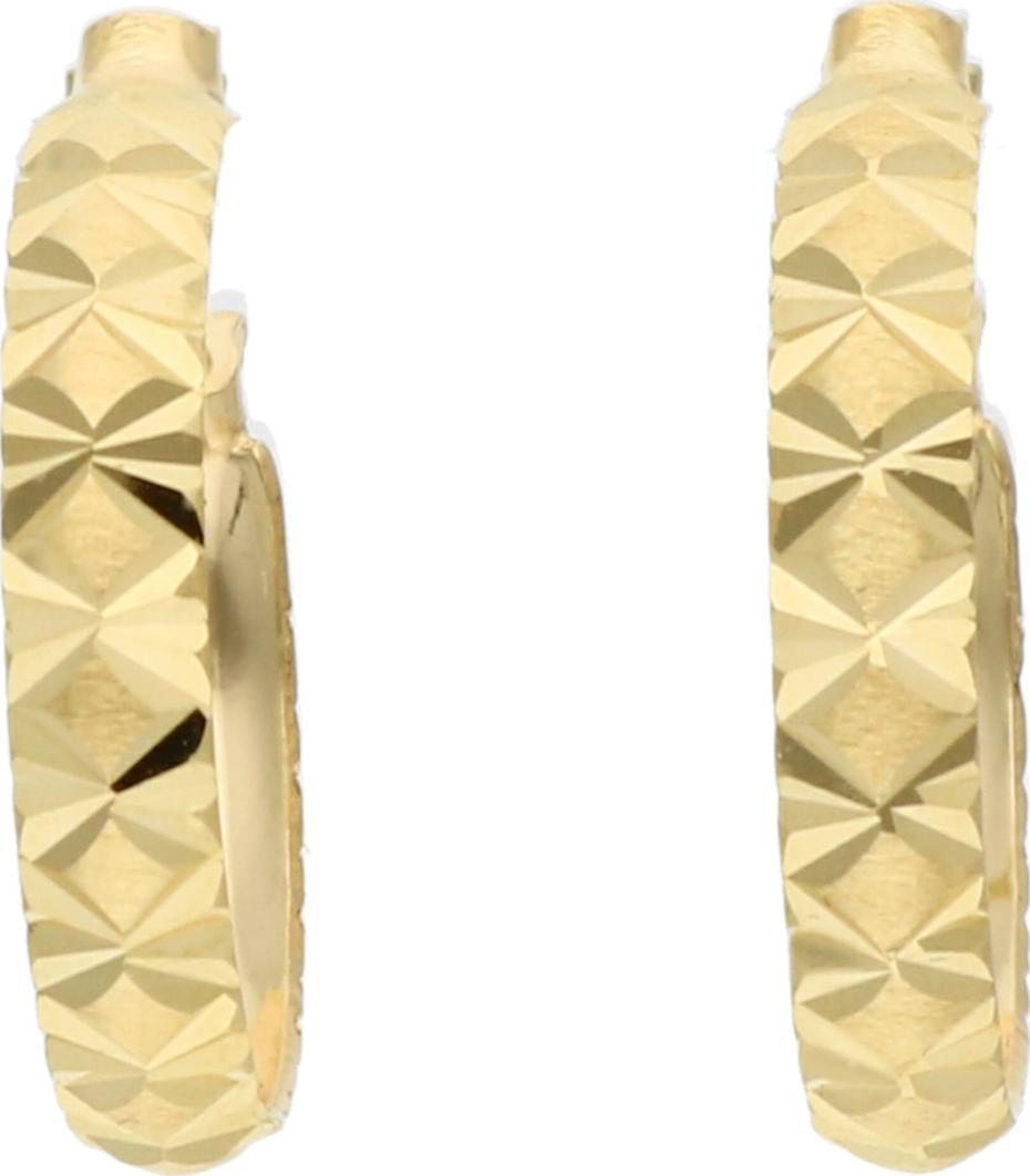 Rosanto Złote nacinane kolczyki koła 585 14k