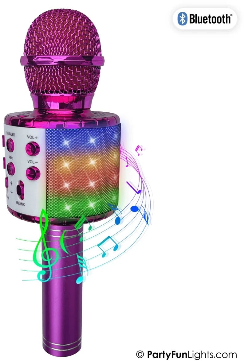 Karaoke mikrofon med højttaler - Pink