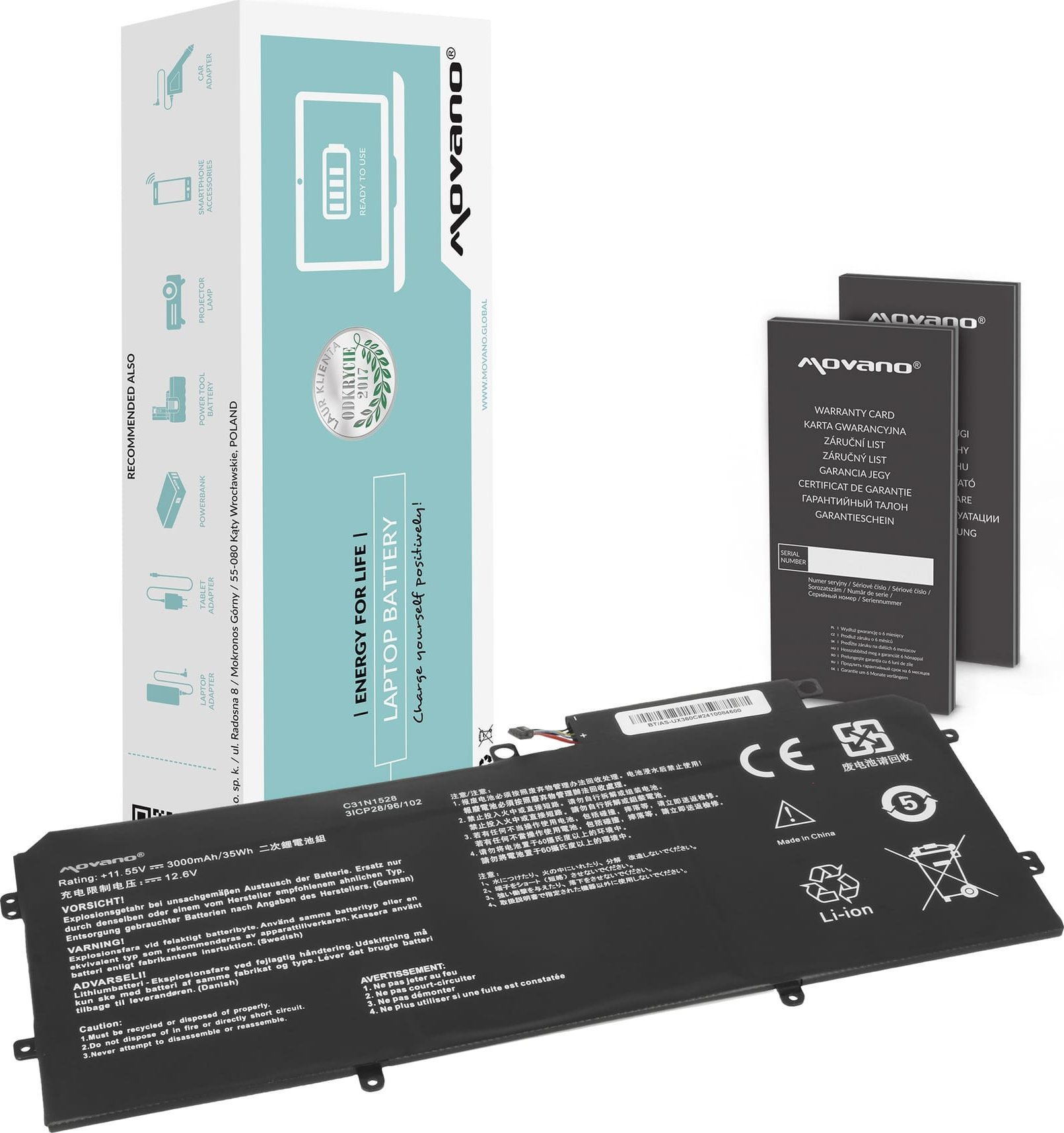 Bateria Movano do Asus ZenBook UX360C, UX360CA