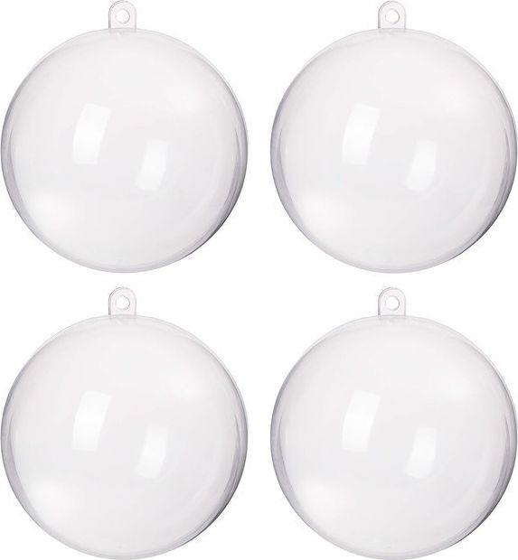 Springos Bombki akrylowe 8cm kula plastikowa decoupage zestaw 4 szt. UNIWERSALNY