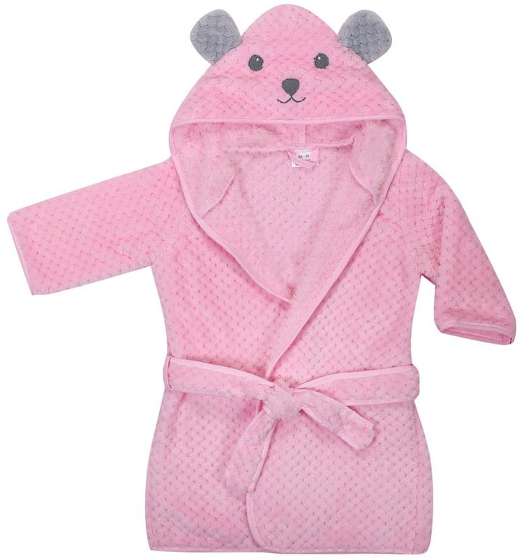 UVIE Ciepły polarowy szlafrok dziecięcy różowy Soft