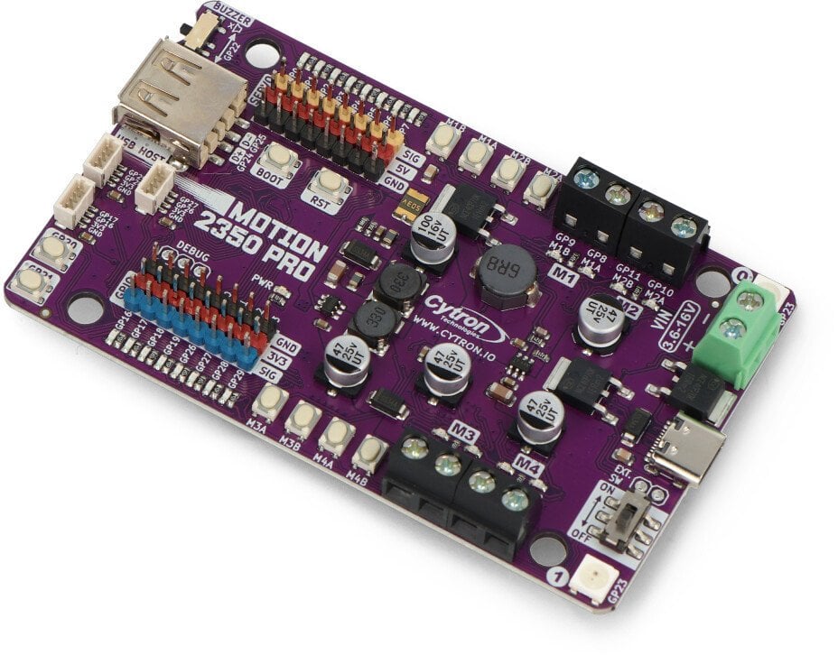 Cytron Maker Motion 2350 Pro - sterownik 4x silników + 8x serwomechanizmów - RP2350}