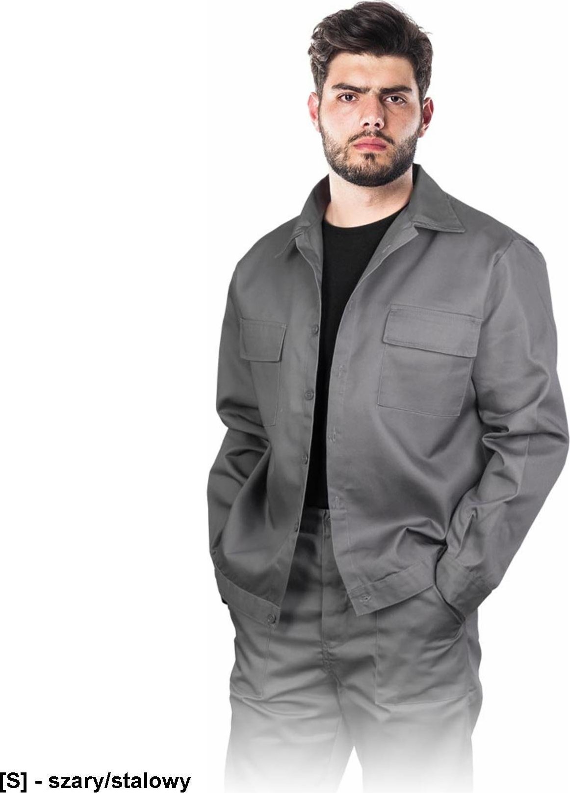 R.E.I.S. YES-J - bluza ochronna 262 g/m - 2 klolory - szary/stalowy XL