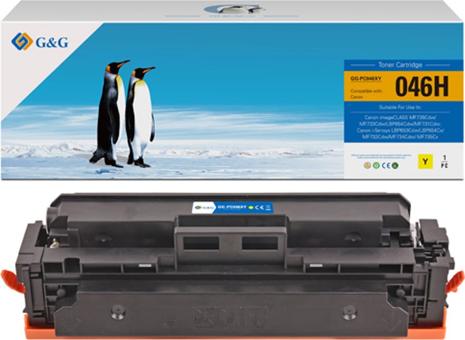 Toner G&G G&G kompatybilny toner z Canon 046HY, NT-PC046XY, yellow, 5000s, high capacity