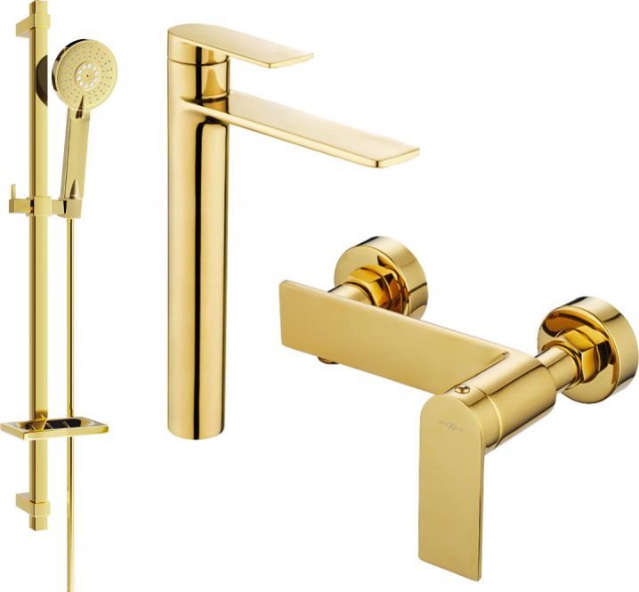 Mexen Mexen Zero DQ40 zestaw prysznicowy, złoty - 71114DQ40-50