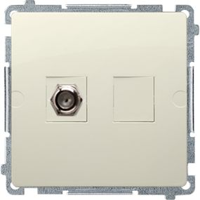 Kontakt-Simon Gniazdo antenowe Simon Basic pojedyncze typu F beżowy (BMAF1.01/12)