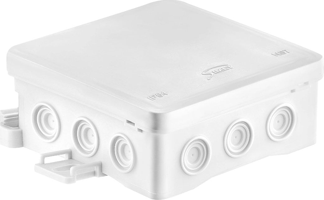 Simet Puszka naścienna 100x40x100mm z dławnicą zintegrowaną samozatrzaskowa seria FASTBOX&ampHOOK biała IP54 NS7 35349106