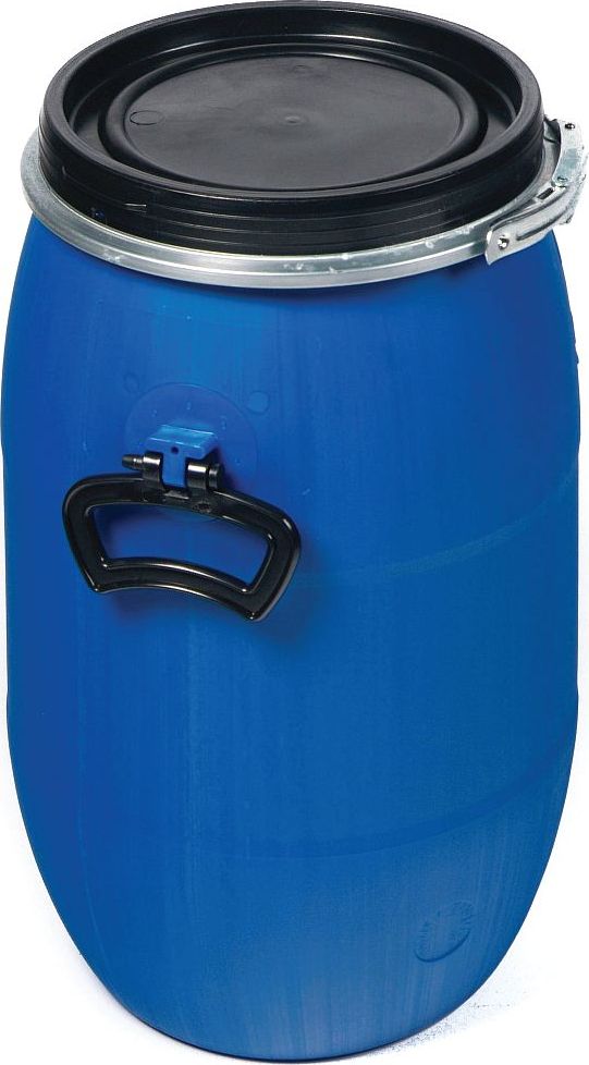 ECOabc Beczka plastikowa UN z deklem i obejmą zaciskową 30 l niebieska