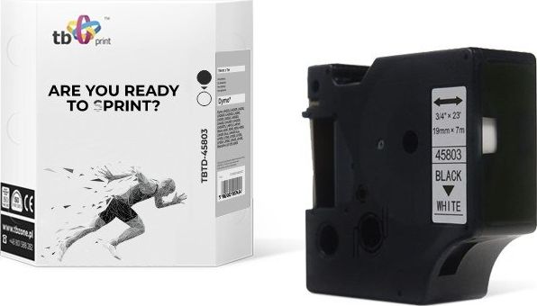 TB Print Taśma TBTD-45803 do DYMO Czarny na Białym, 19x7mm 1szt.