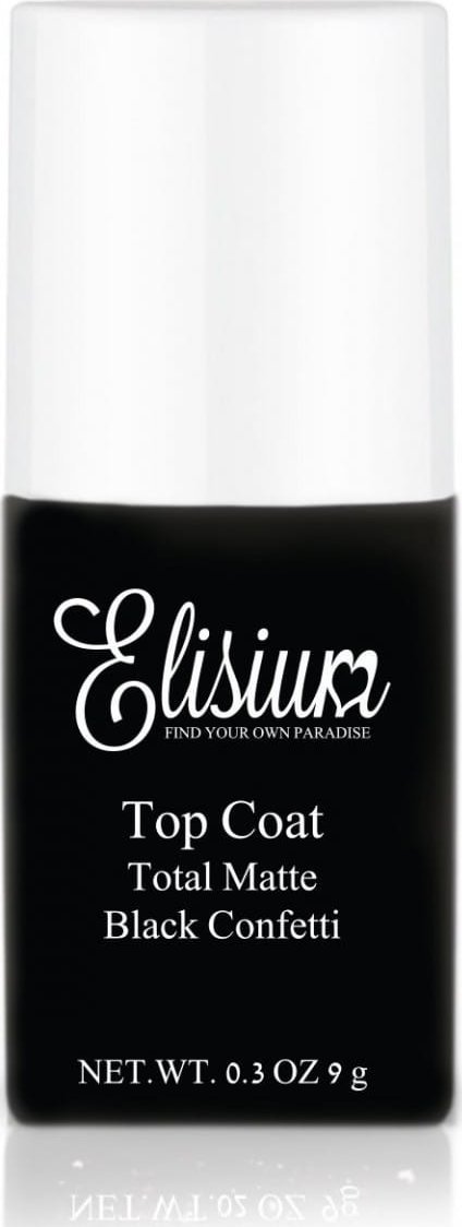 ELISIUM_Top Coat Total Matte matowy top do lakierów hybrydowych Black Confetti 9g
