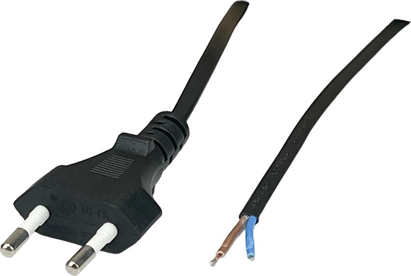 POSAC-CEE7/16BK16: POS AC cable CEE7/16-YJ01[2,5A]-tinned ends H03VVH2-F2G0,75 L=1600 black