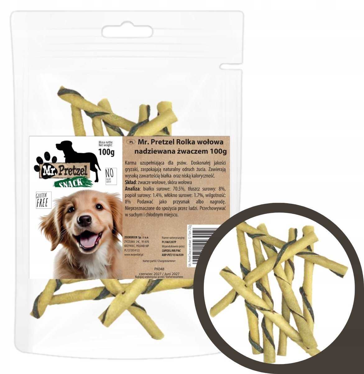 Monroe Mr. Pretzel Wołowa rolka nadziewana żwaczem 100g