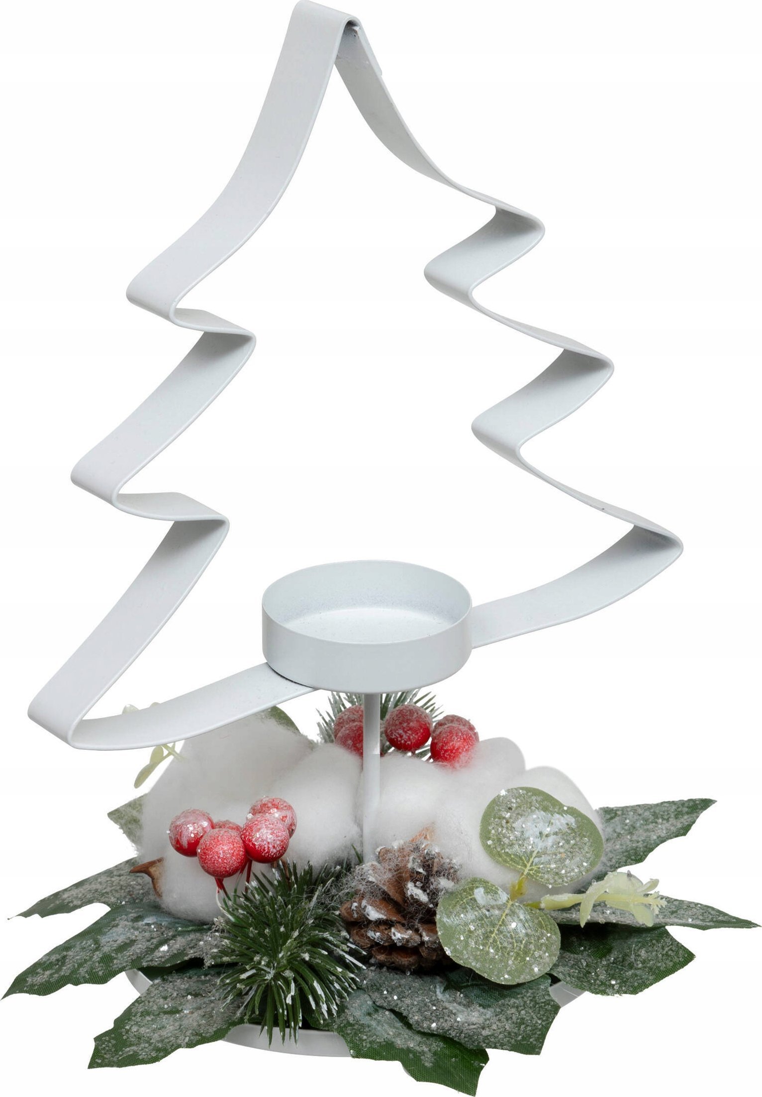 Atmosphera Metalowy świecznik w kształcie choinki na tealight, 25 cm