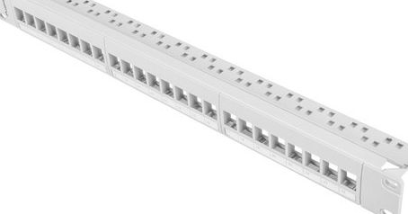 Lanberg Patch panel 1U 19" Pusty 24x slot keystone Szary (PPKS-1024-S)