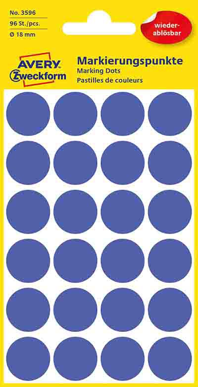 Avery Zweckform ETYK.ZF 3596 USUW KÓŁKA DO ZAZN NIEB - 3596