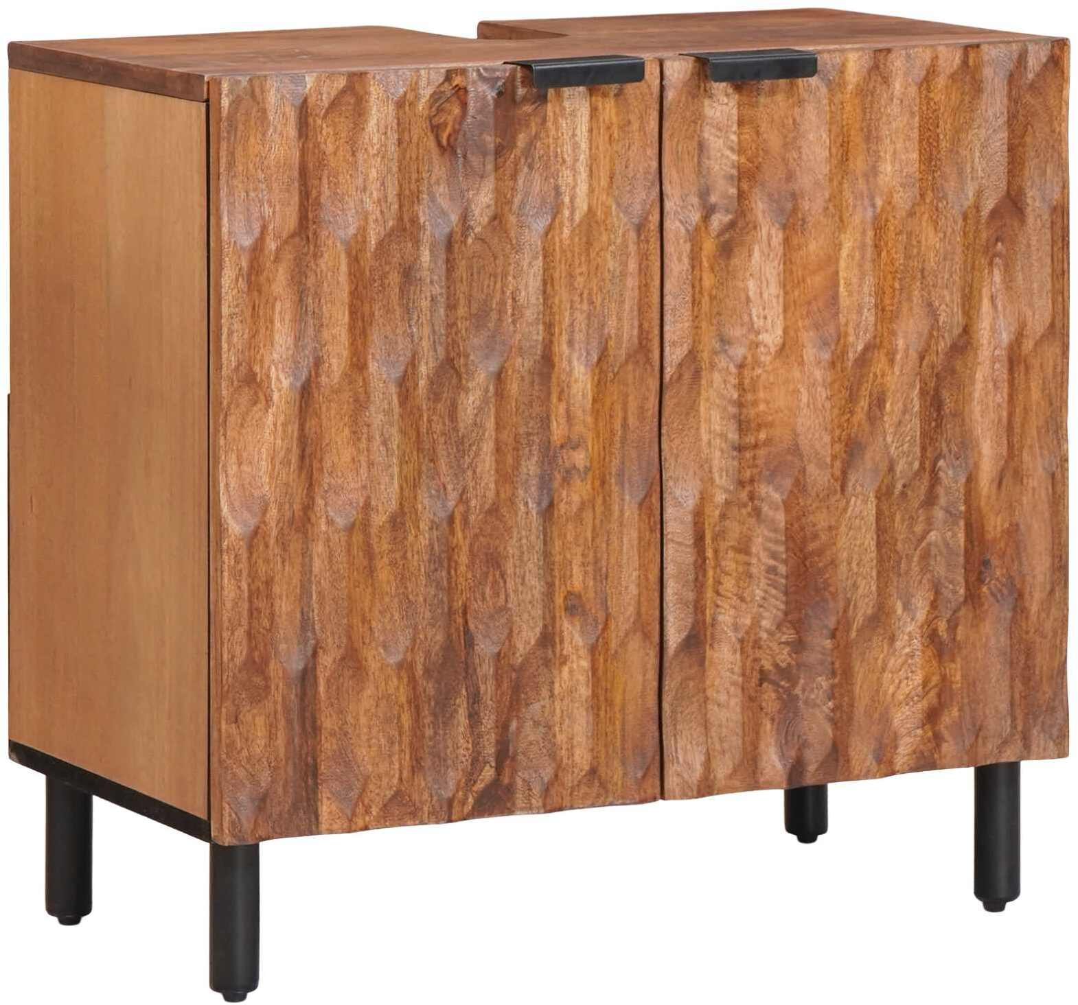 vidaXL Szafka pod umywalkę Gładki Brązowy