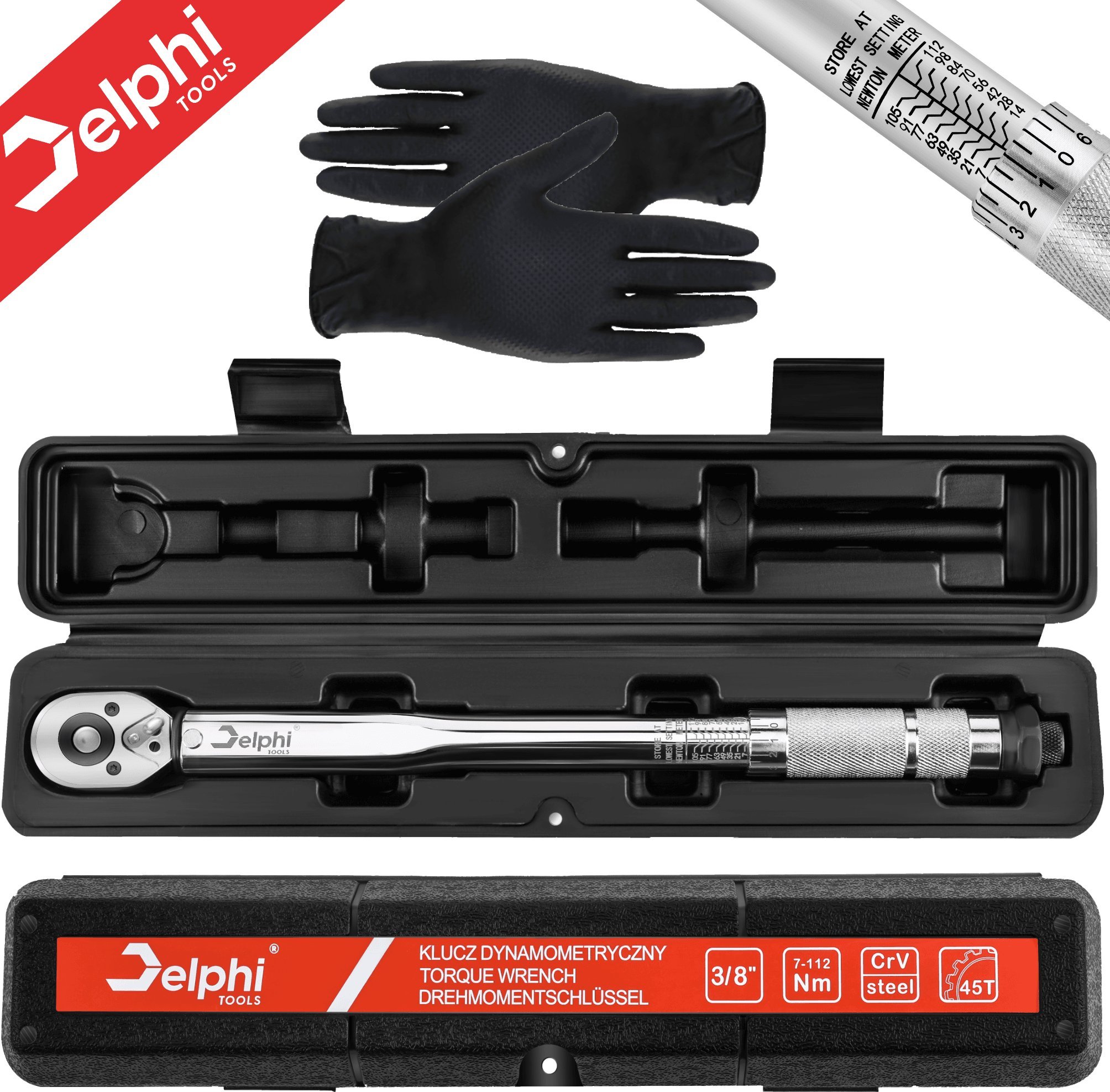 Delphi Tools Klucz dynamometryczny 7-112Nm, 3/8" CrV