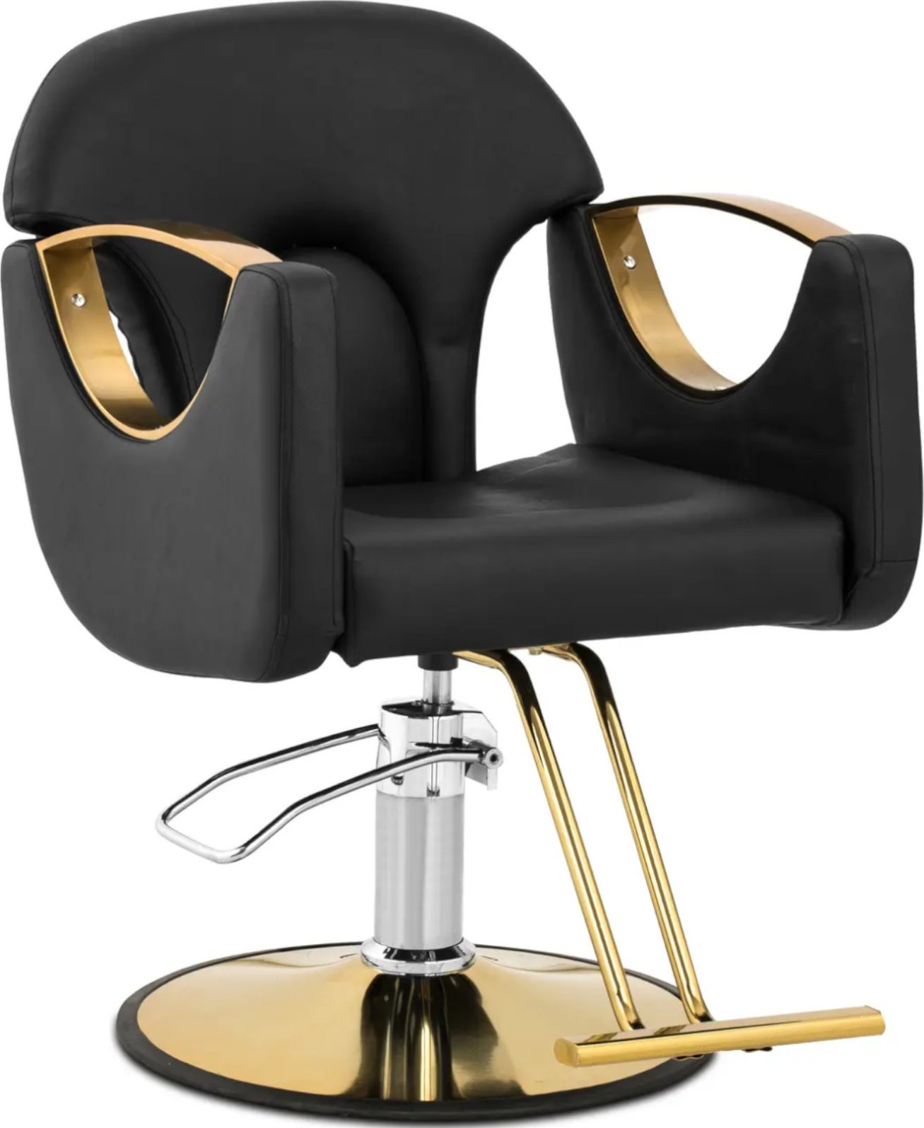 Fotel fryzjerski barberski z podnóżkiem BARTON - czarny Fotel fryzjerski barberski z podnóżkiem BARTON - czarny