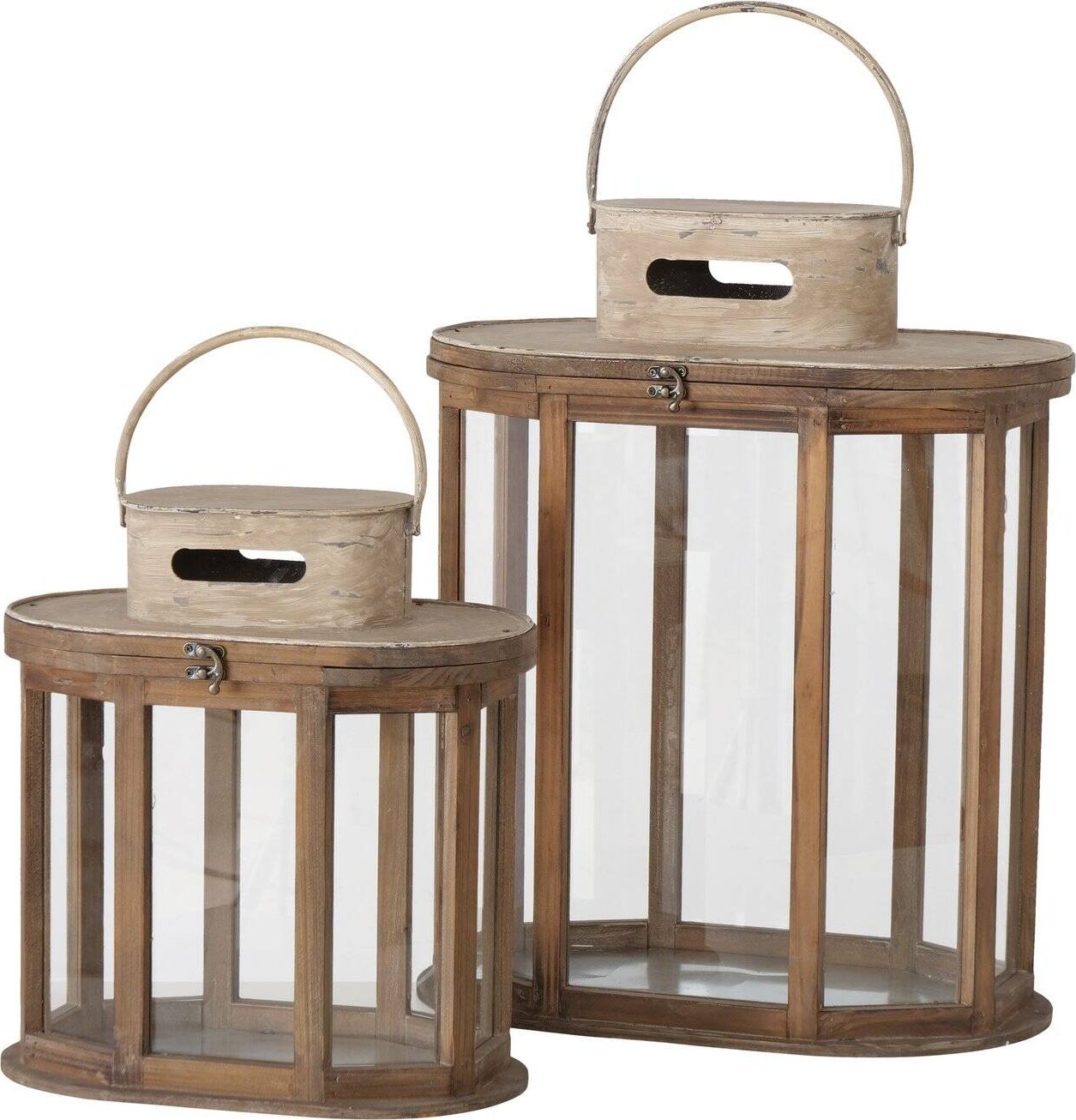 Boltze Lampiony drewniane LAURIE, 2 sztuki