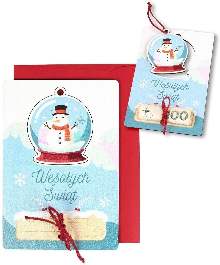 Karnet drewniany Boże Narodzenie Bałwan