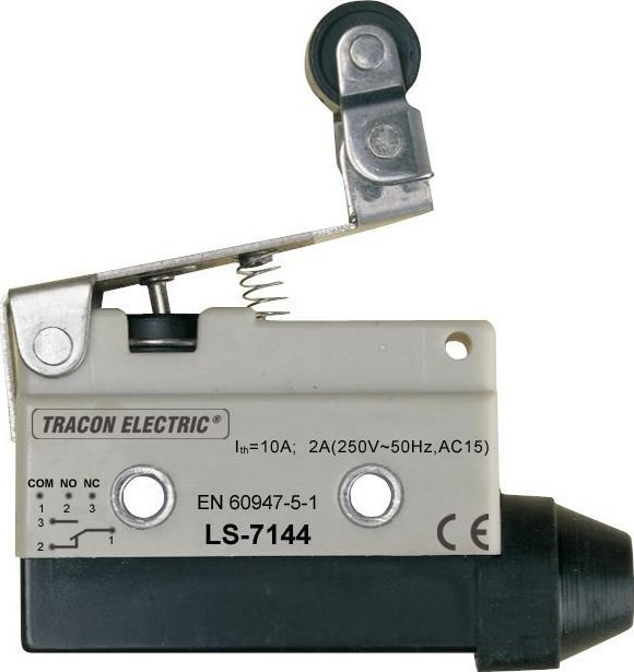 Tracon Electric Łącznik krańcowy z dźwignią sprężynową i rolką przegubową LS7144