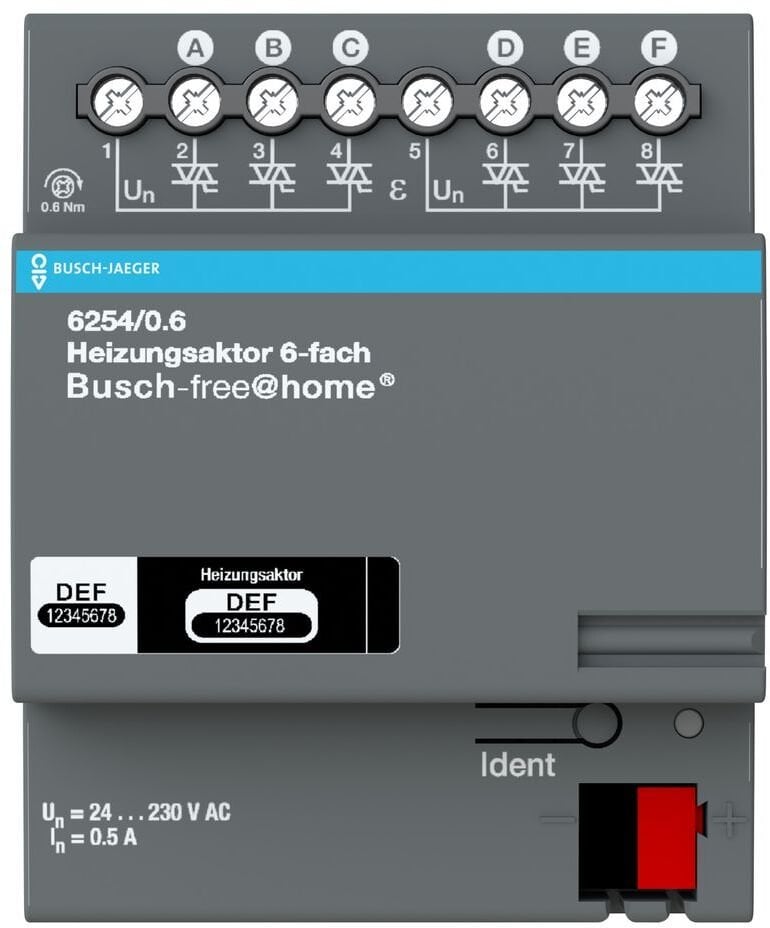 Busch-Jaeger 2CKA006220A0025 inteligentny dom - sterownik Mechanizm termostatyczny 6 kan.
