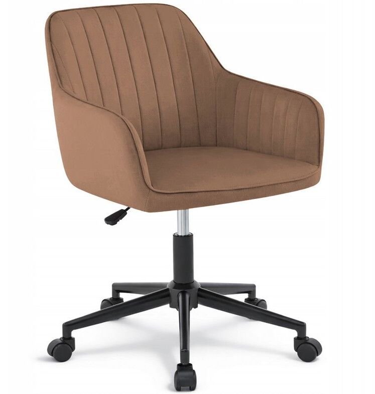 Krzesło biurowe MARIA3 velvet pasy ceglane fotel obrotowy do gabinetu