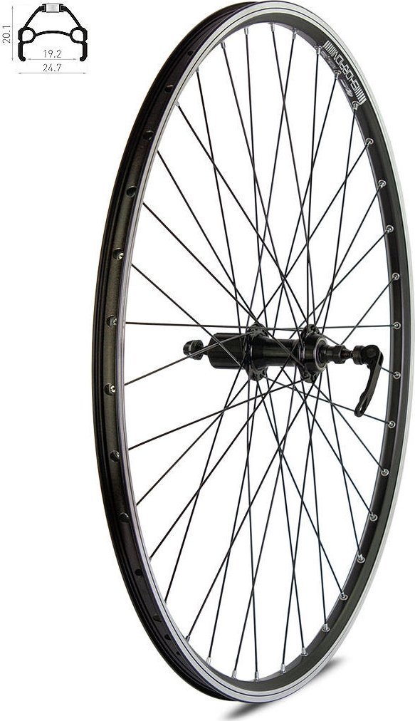 XMX Koło tylne 27,5" piasta XMX-A281 kaset.8-9-10 rzędów, łożyska maszynowe, obręcz Rodi Skorpion czarna - szprychy czarne Uniwersalny