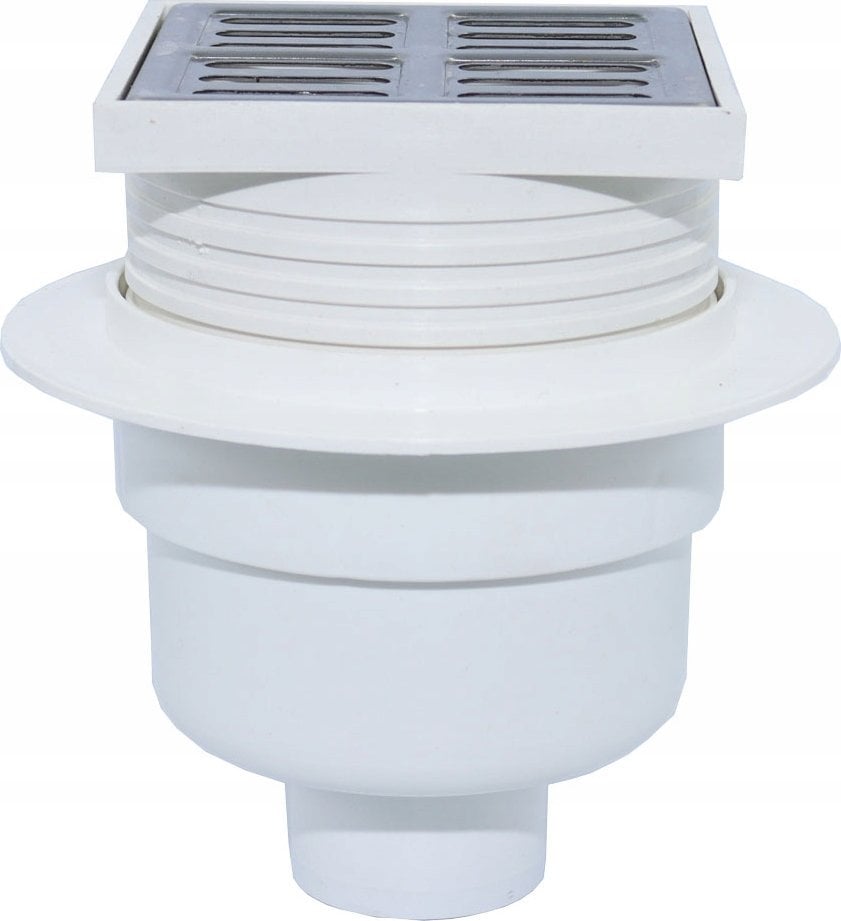 AKCES 11957 KRATKA ŚCIEKOWA PROSTA FI 50 100X100MM BIAŁA NIERDZEW. // S.KRAT.A.10X10-PR-50/NI/BI