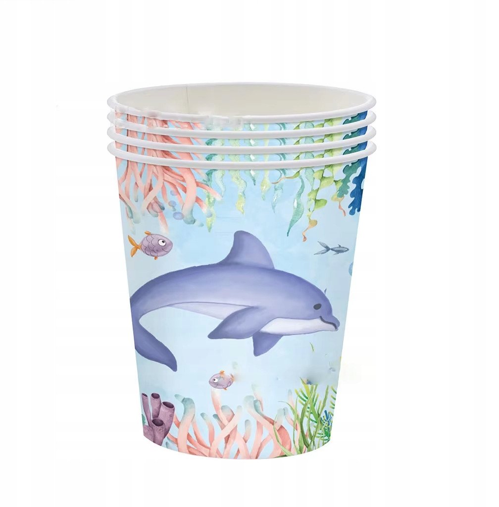 Kubeczki Jednorazowe Morskie Ocean Happy Birthday URODZINY urodzinowe 16szt